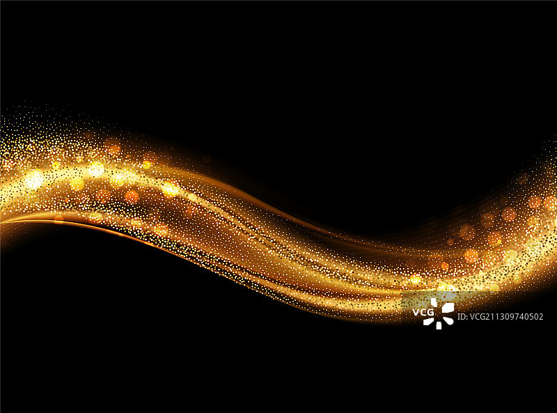 金色波浪抽象设计元素图片素材