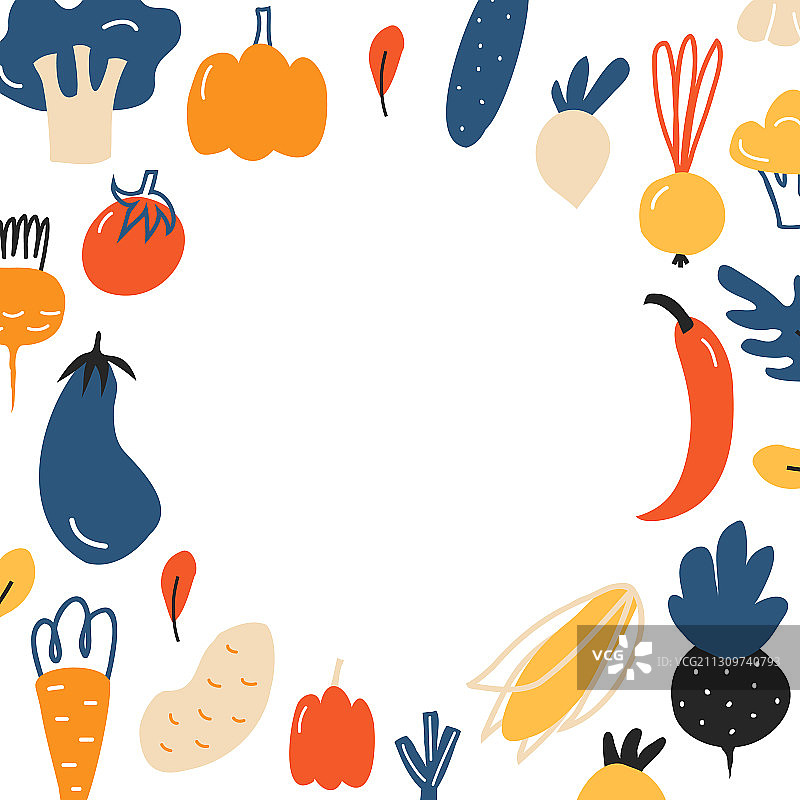 各种蔬菜明信片模板图片素材