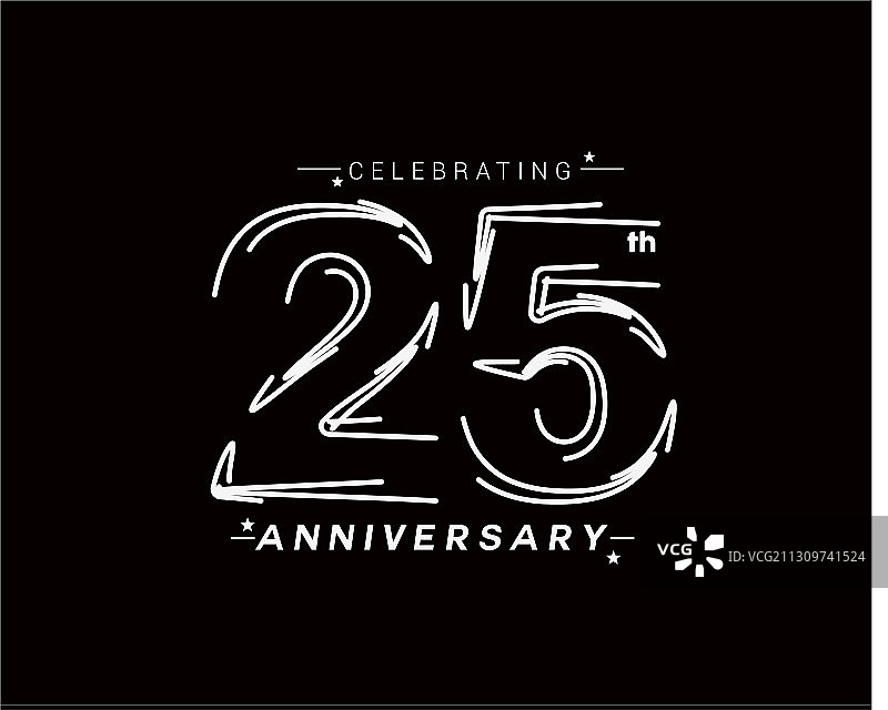 25周年庆典设计线条图片素材