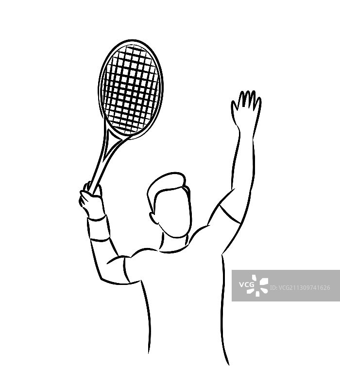 网球运动员剪影文本背景图片素材