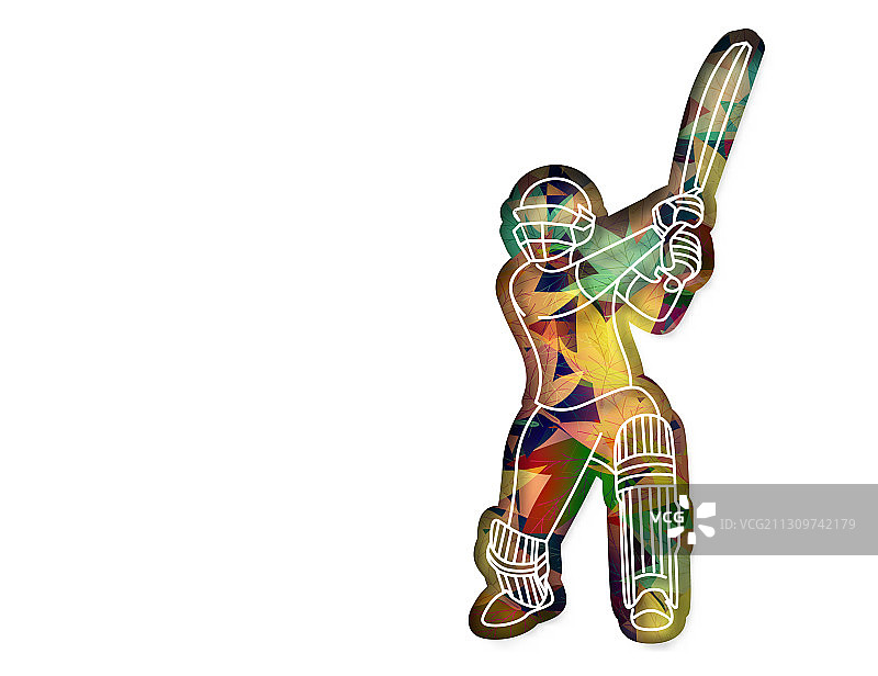 带有击球手和投球手的抽象彩色图案图片素材