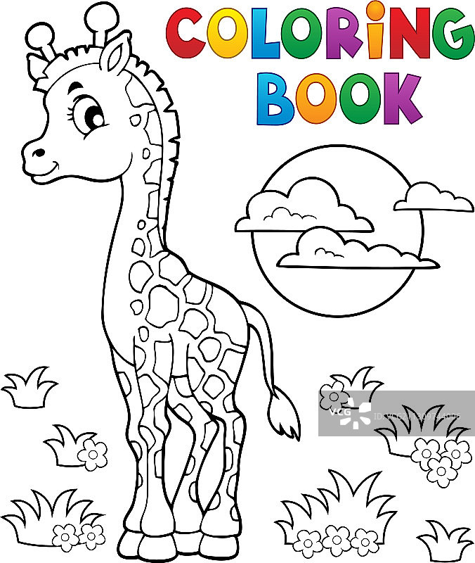 涂色书：小长颈鹿主题2图片素材