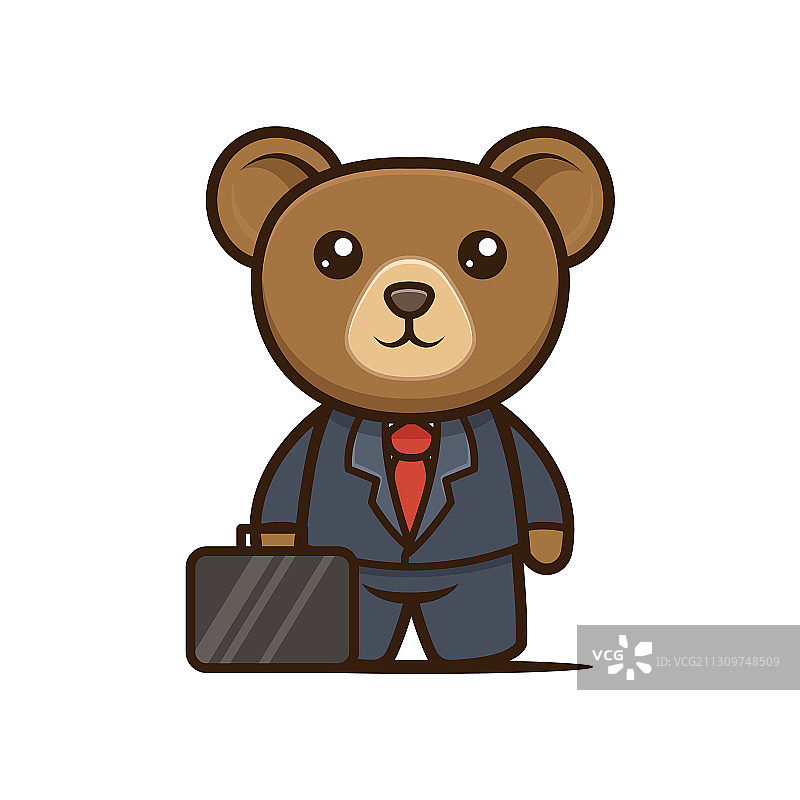 可爱的商务熊吉祥物设计图片素材