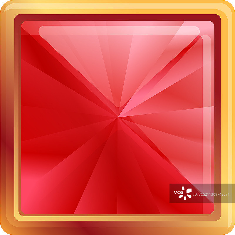 卡通风格的方形宝石图标图片素材