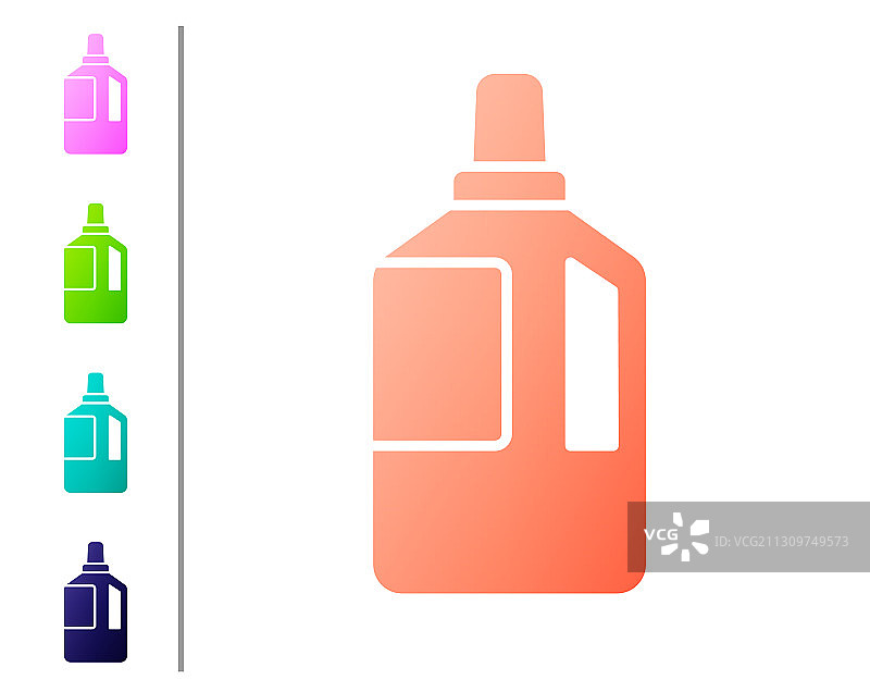 白色背景上的珊瑚色衣物柔顺剂图标图片素材