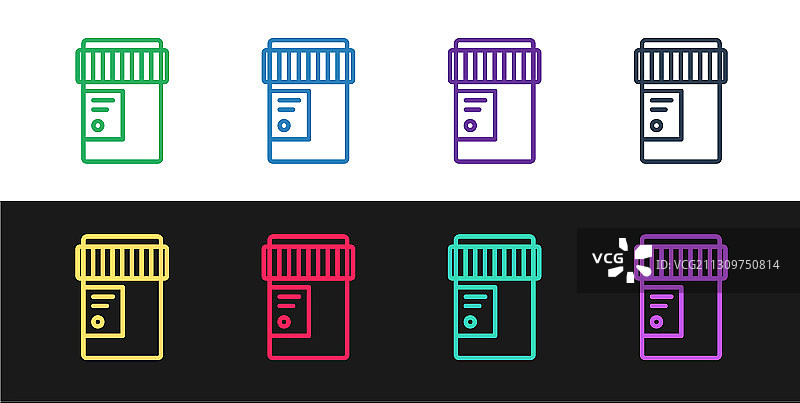 线条医用瓶子与大麻图片素材
