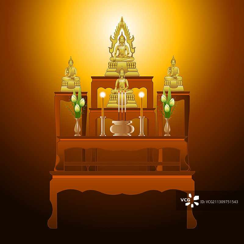 渐变色祭坛桌五张桌子套装图片素材