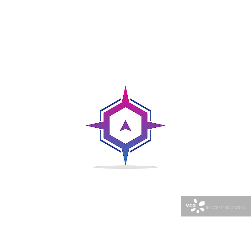 箭头星形指南针多边形Logo图片素材