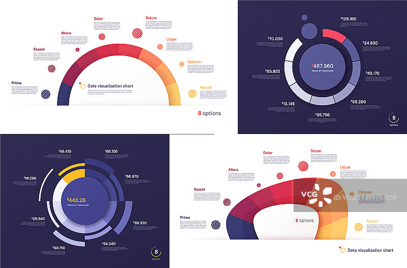 现代圆形图表设计套装图片素材
