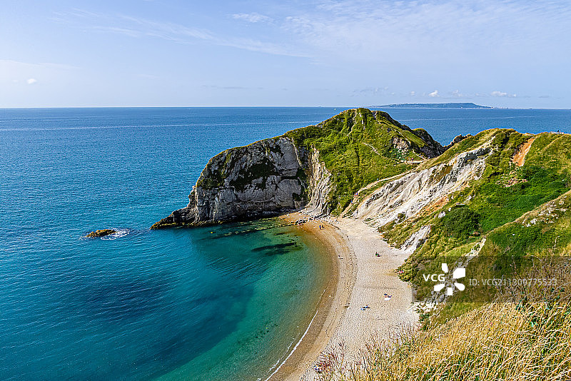 英国南部多赛特侏罗纪海岸白崖海景沙滩风光图片素材