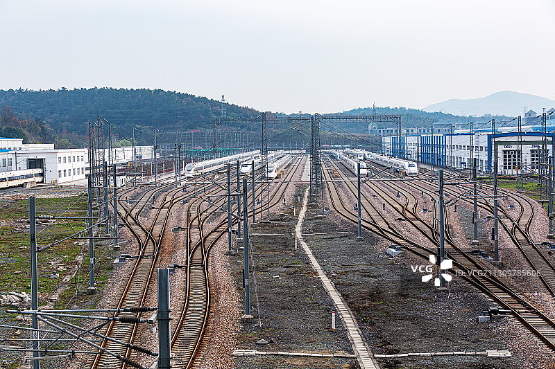 江苏省南京南站动车段高铁图片素材