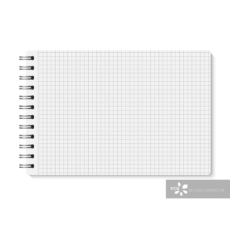 白色逼真合上螺旋笔记本图片素材