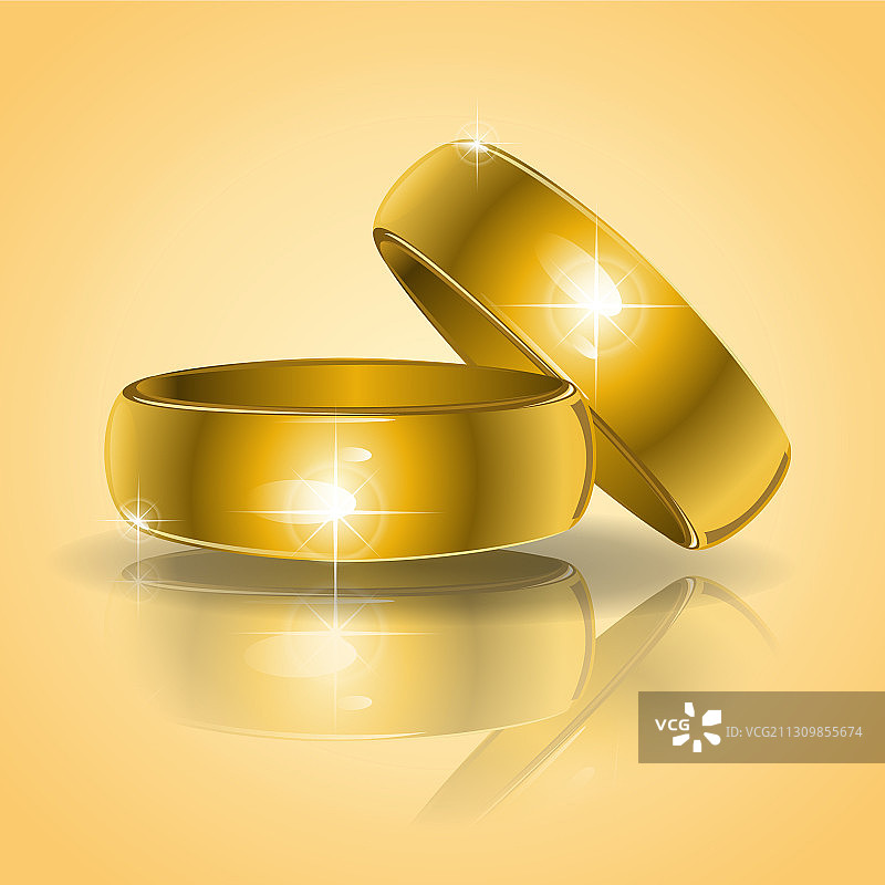 黄金结婚戒指图片素材