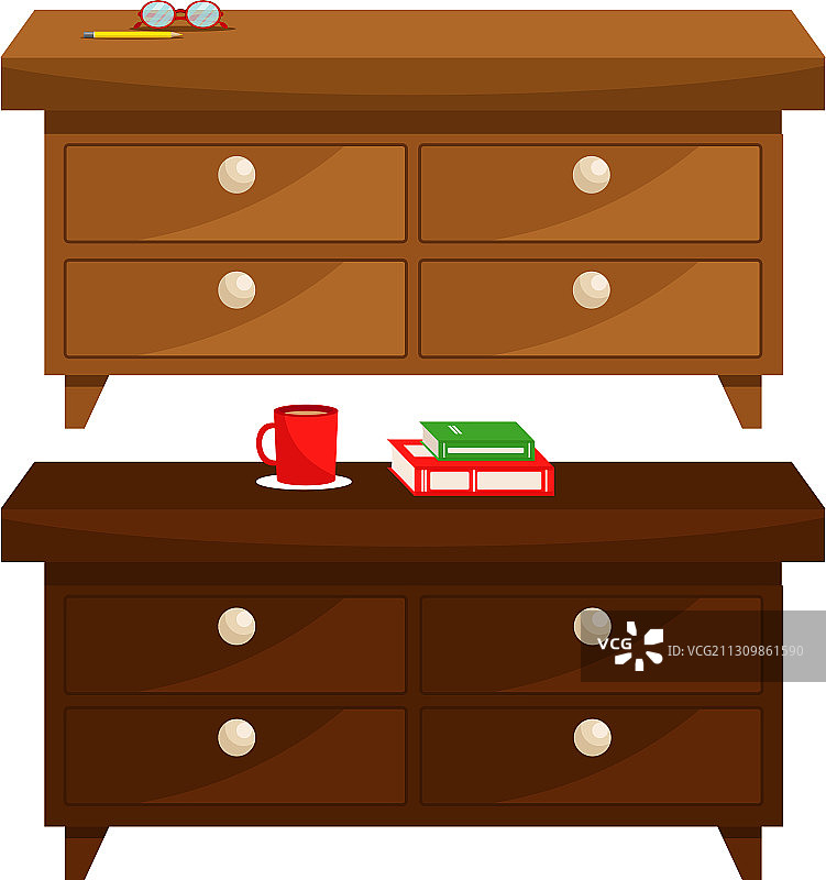 两张不同色调的木桌组合图片素材