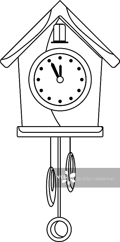 白色背景上的布谷鸟时钟图片素材