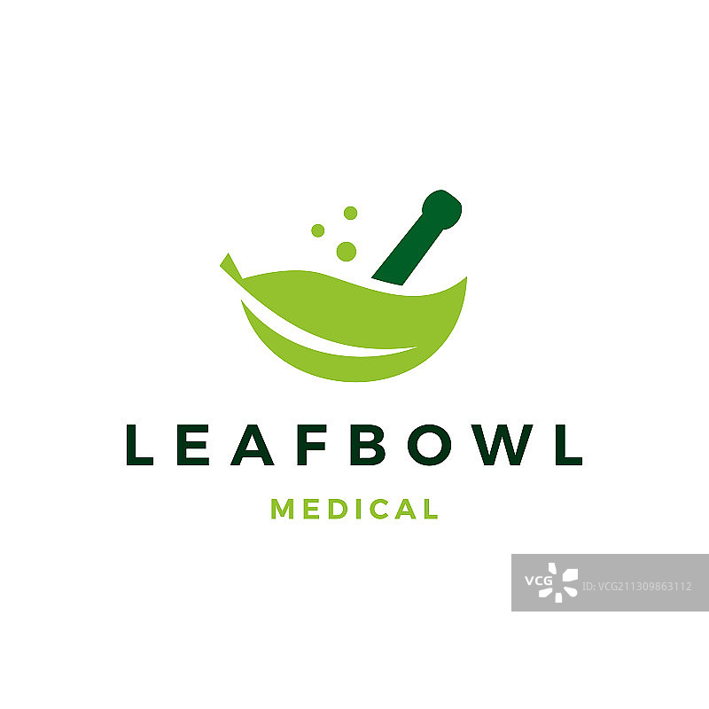 叶子医疗碗研钵标志图标图片素材