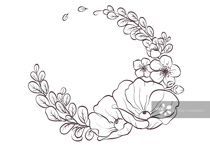 花卉婚礼邀请卡图片素材