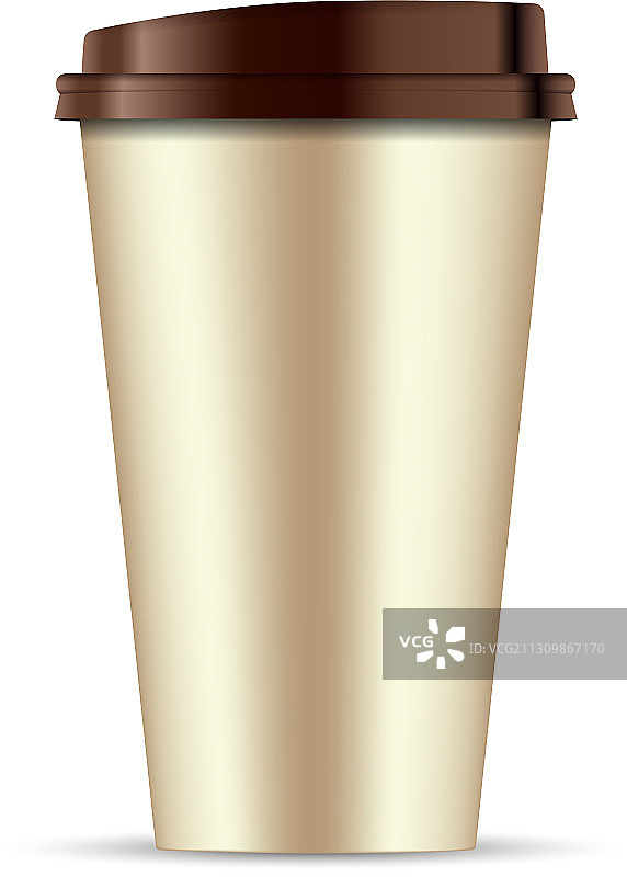 白色背景上棕色纸咖啡杯样机图片素材