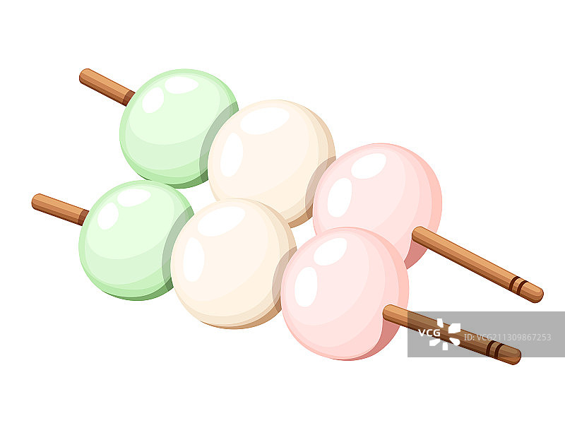 日式彩色糯米团甜点图片素材