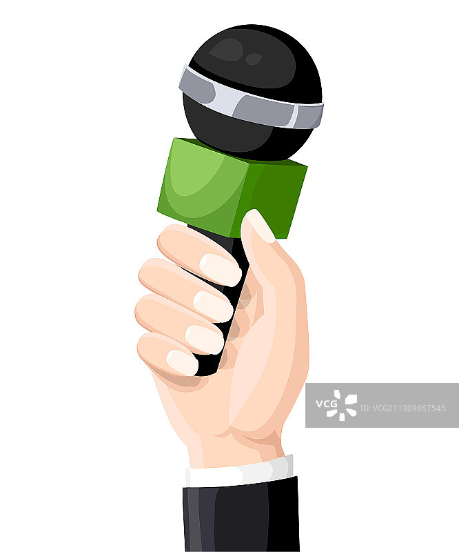 记者手中的麦克风图片素材