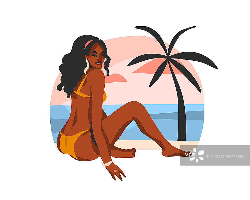 手绘抽象股票平面图形图片素材