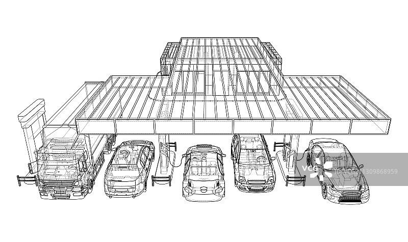 电动汽车充电站图片素材