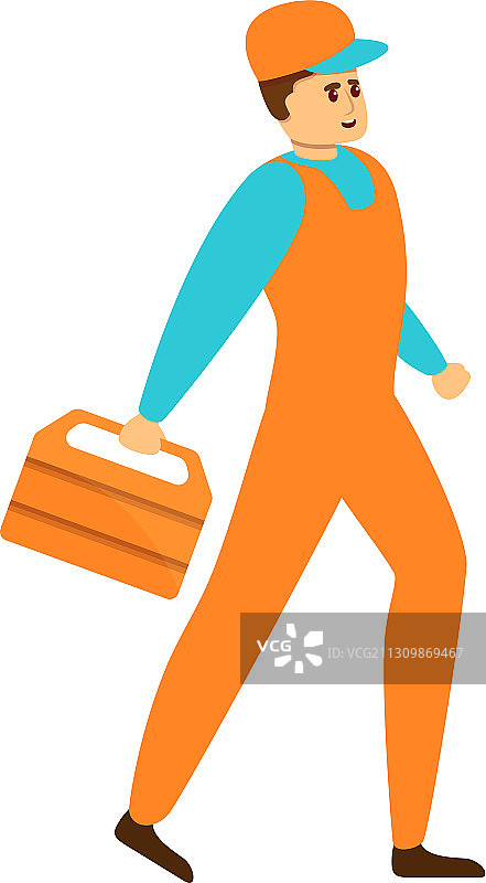 汽车修理工工具箱卡通图标图片素材