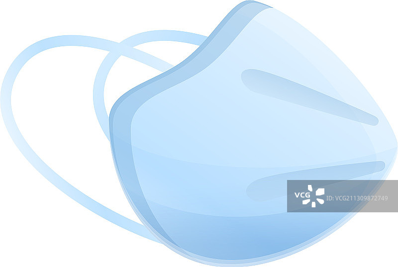 流感医用口罩卡通风格图标图片素材