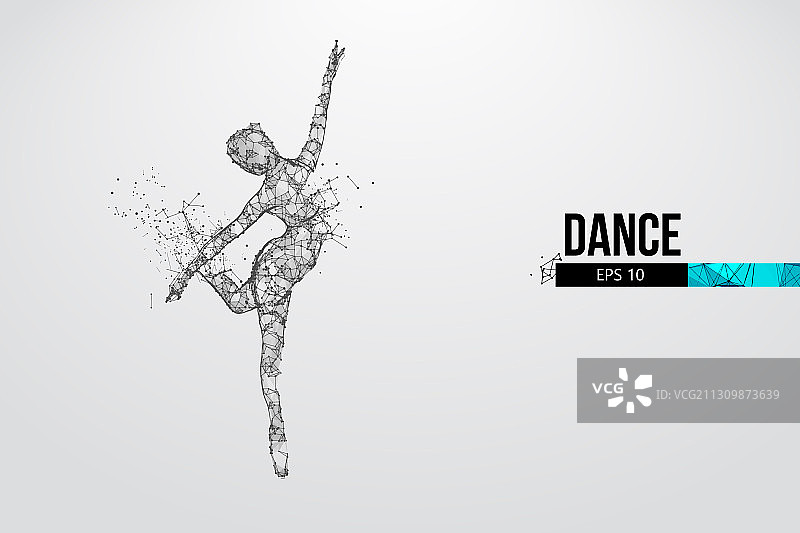 抽象线框舞动女人剪影图片素材