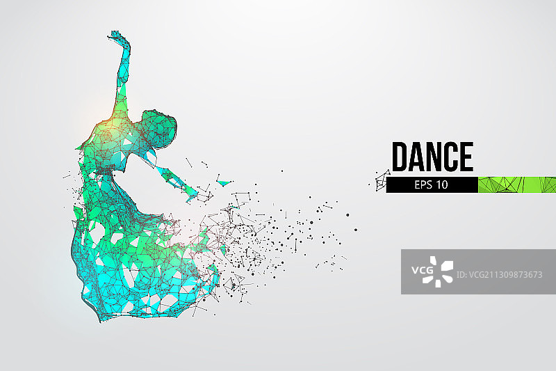 抽象线框舞动女人剪影图片素材