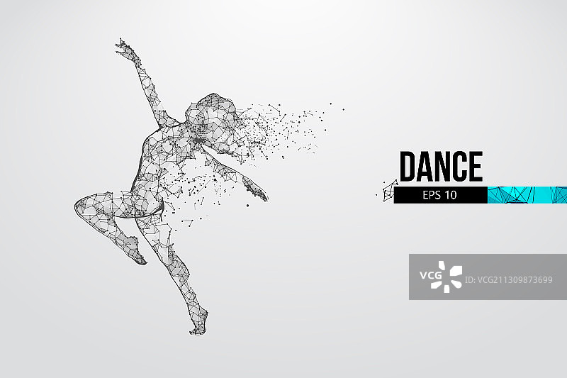 抽象线框舞动女人剪影图片素材