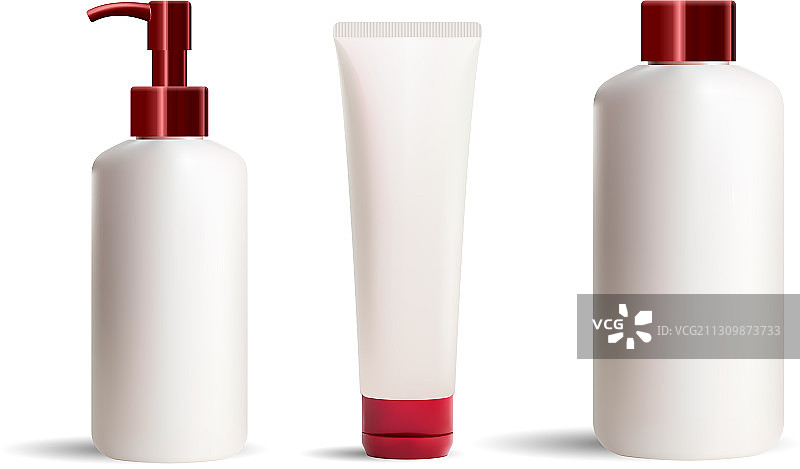 化妆品瓶管模型珍珠白罐子图片素材