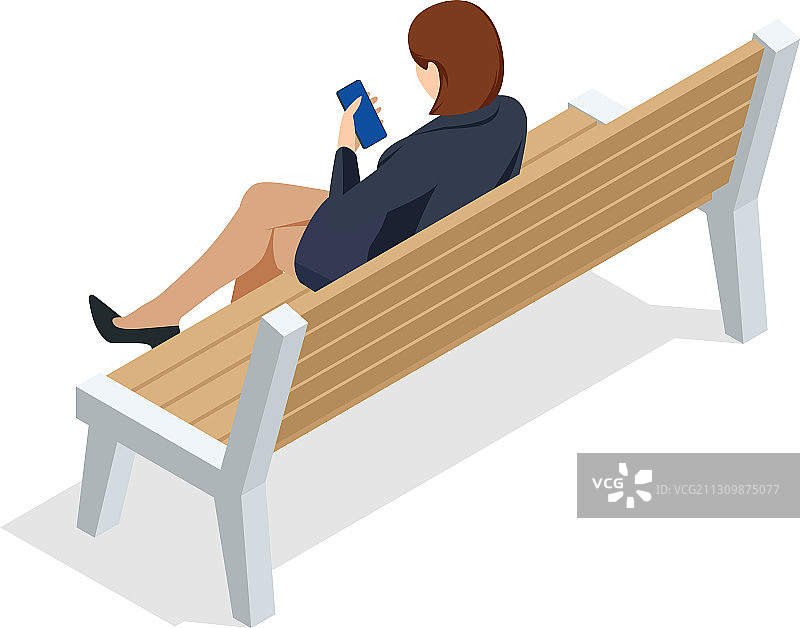 29404065年轻女人坐在长凳上图片素材