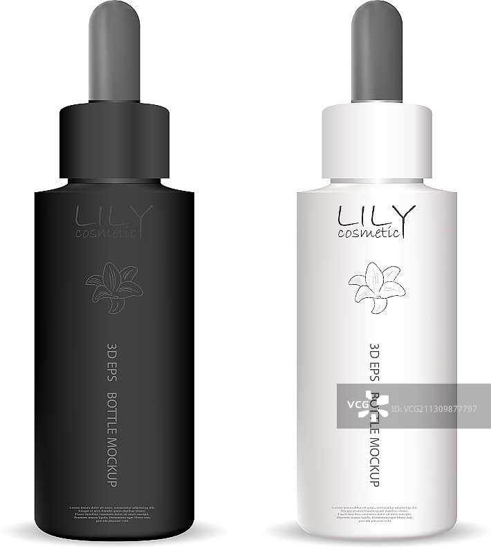 化妆品或医疗产品滴管瓶套装图片素材