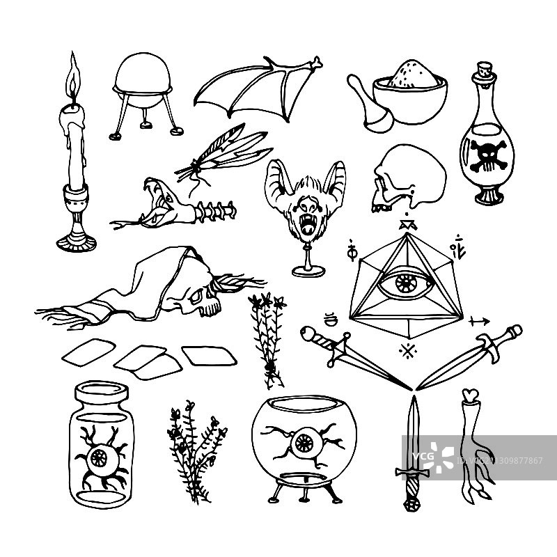 魔法配料黑色魔法仪式素材图片素材