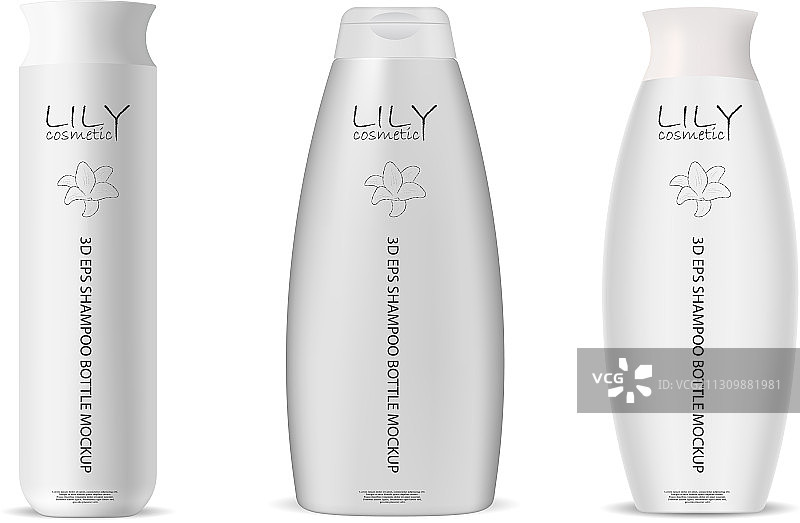 圆柱形和椭圆形洗发水瓶图片素材