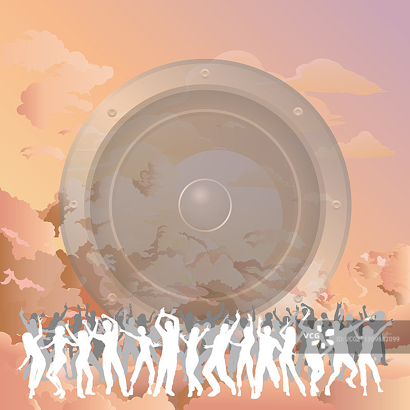 人们派对狂欢到黎明图片素材