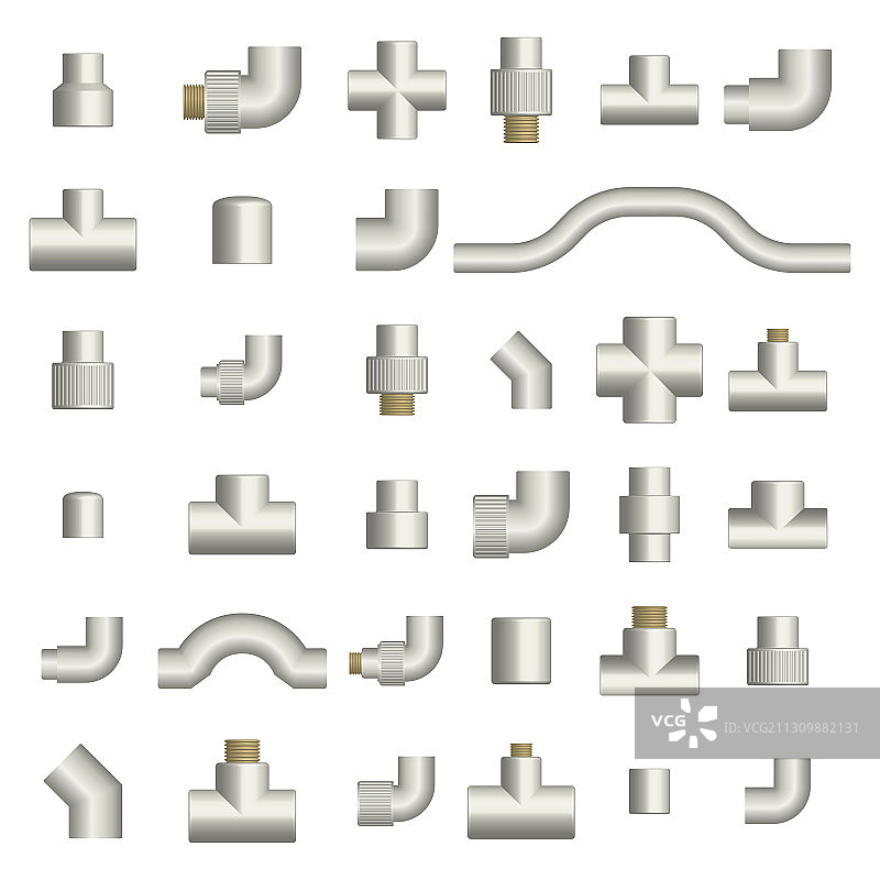 塑料管件和连接件套装图片素材