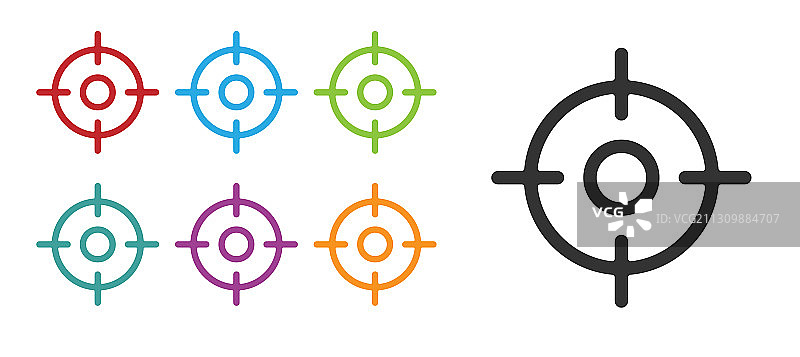 白色背景上的黑色目标运动图标图片素材