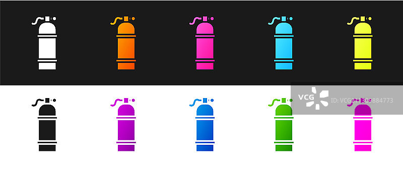 黑色和白色背景上的水肺图标图片素材