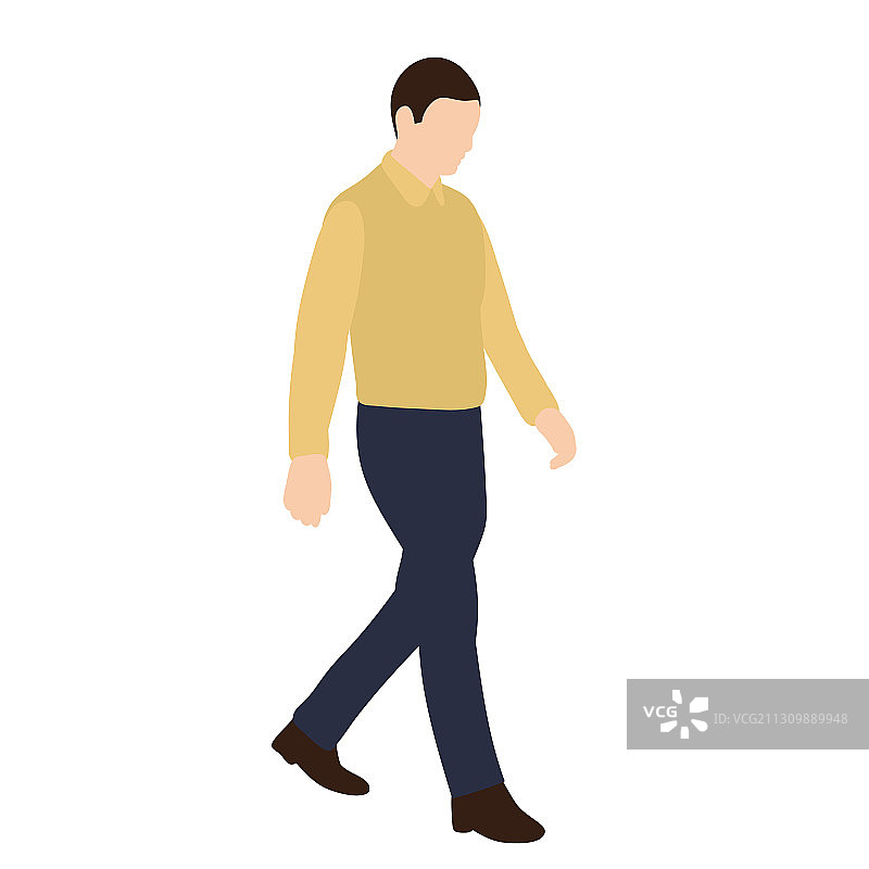 扁平风格的男人（白色背景）图片素材