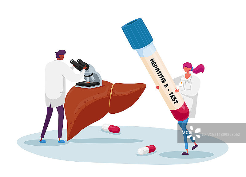 医生观察乙型肝炎血液检测图片素材
