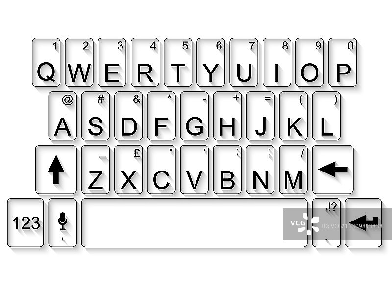 QWERTY扁平黑色键盘图片素材