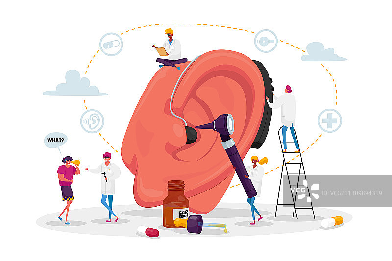 听力障碍概念：有听力问题的人图片素材