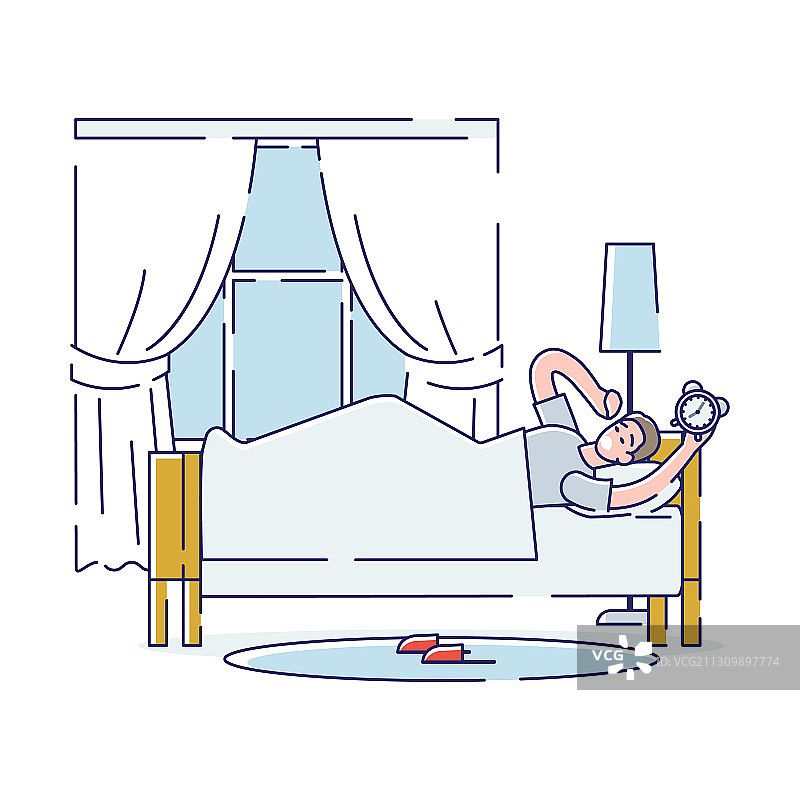 清晨醒来的男人图片素材