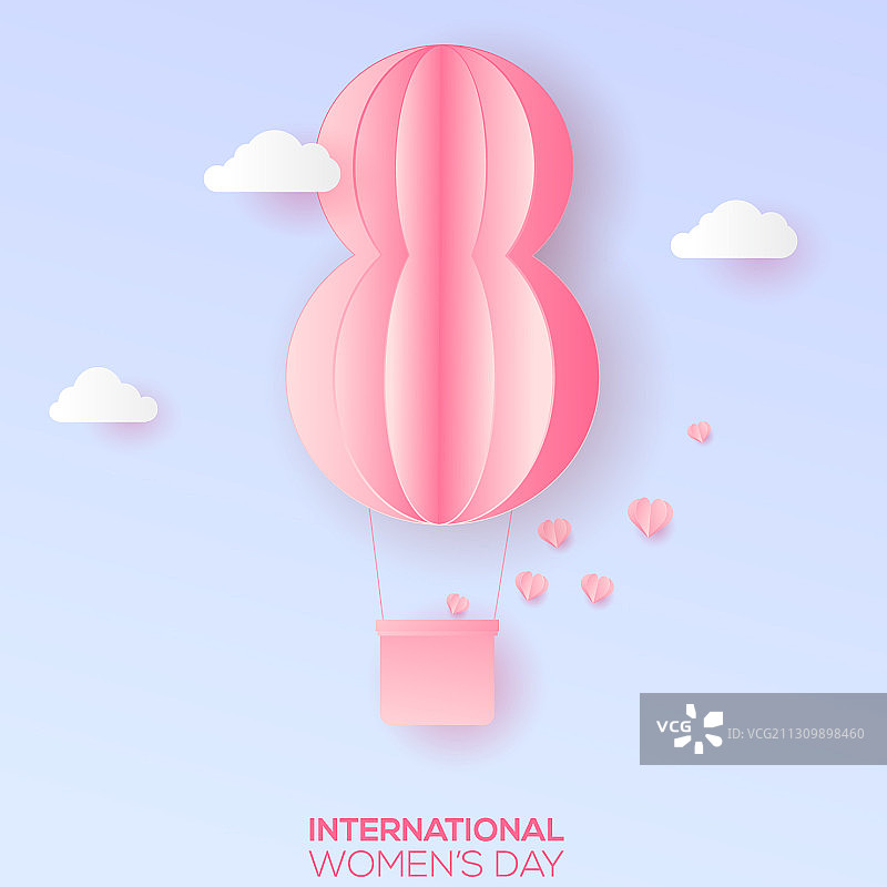 带纸质数字的妇女节贺卡图片素材