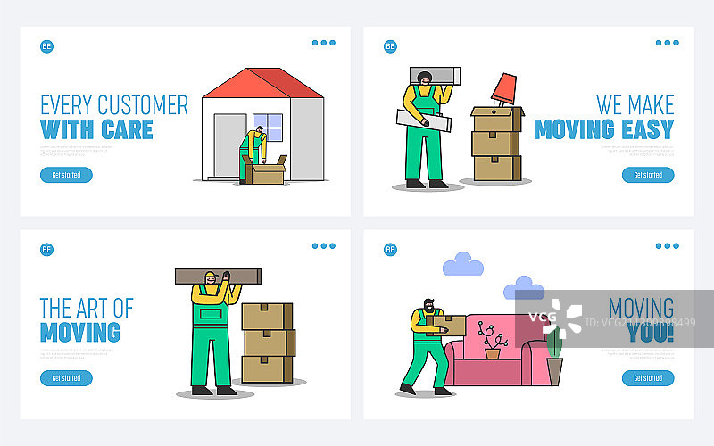 家居搬运公司着陆页配送服务图片素材