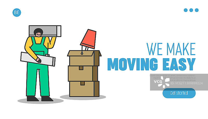 快递搬家服务网站着陆页图片素材