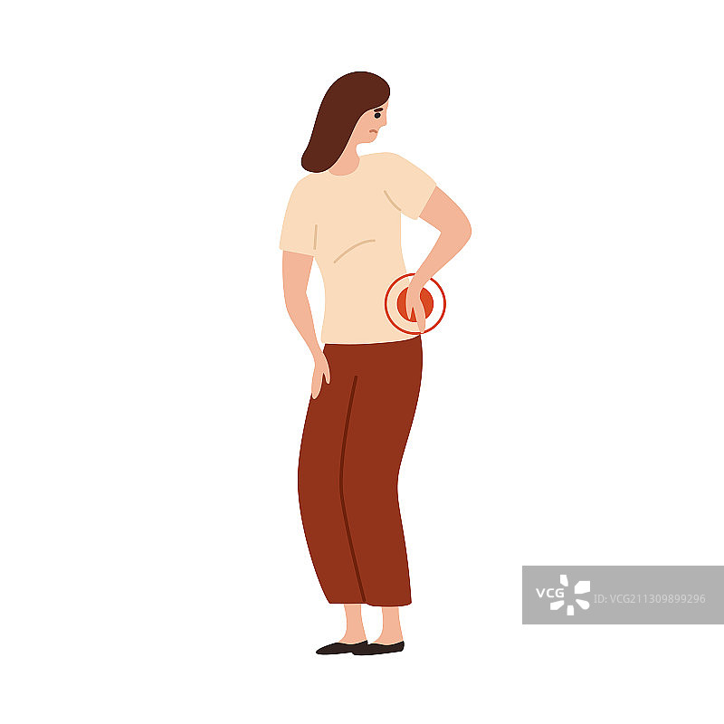 腰背疼痛的女人图片素材