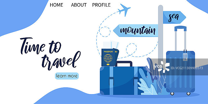 旅行社着陆页模板图片素材